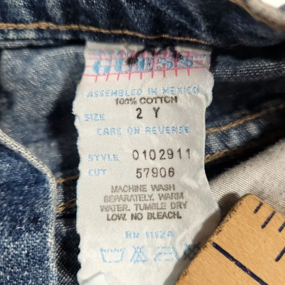 Baby Guess Vtg V back Carpenter Jeans 2T 2 years Denim Y2K 90s cargo GORP